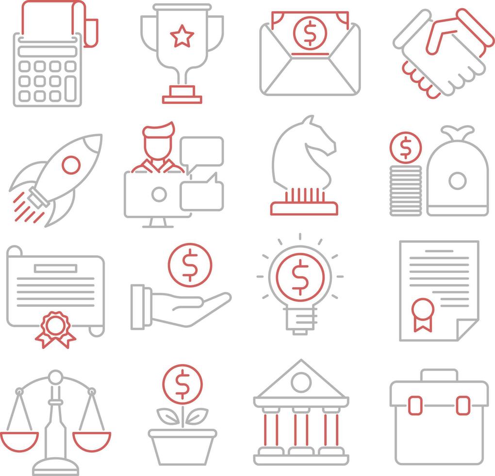 Set of Vector Icons Related to Business. Contains such Icons as Accounting, Business strategy , Meeting and more.