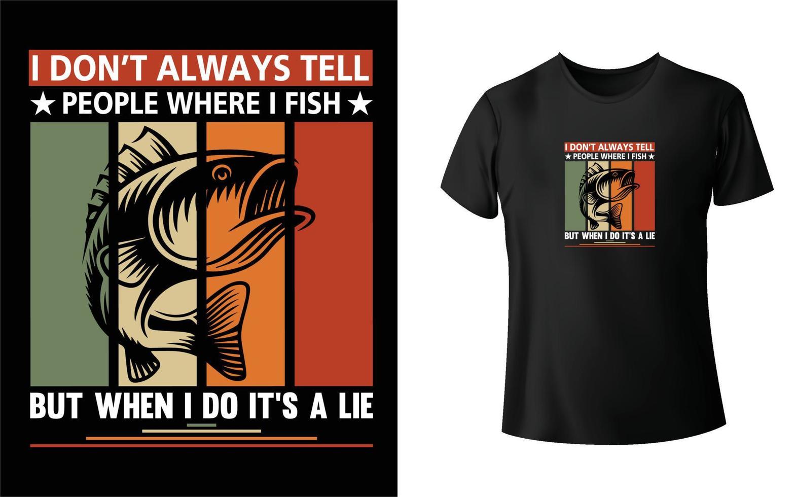 Fishing t shirt design vector