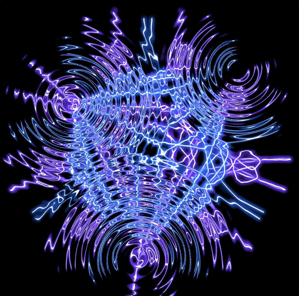 Digital wavy lines with glowing blue and purple textures. vector