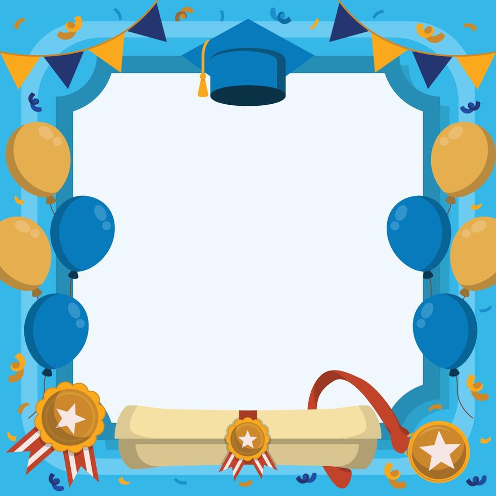 Lots of Baloons and Decorations Graduation Background vector