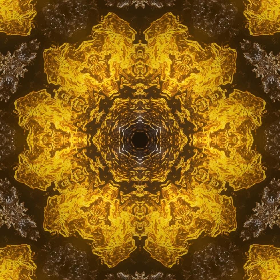 Luxury ornamental mandala design background in gold color vector