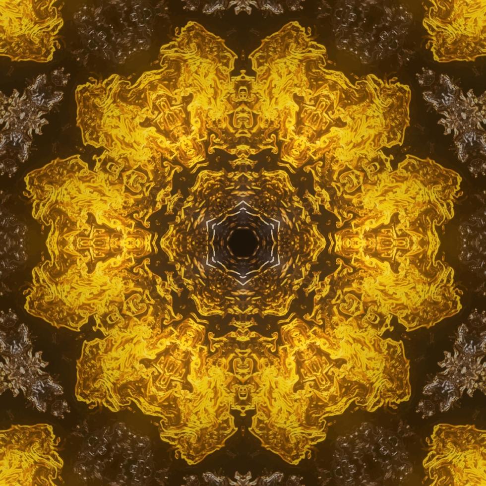 Luxury ornamental mandala design background in gold color vector