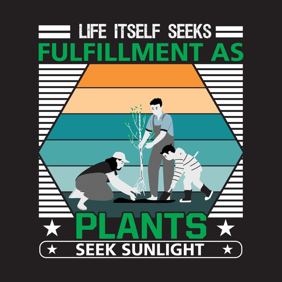 Tree planting t shirt design vector