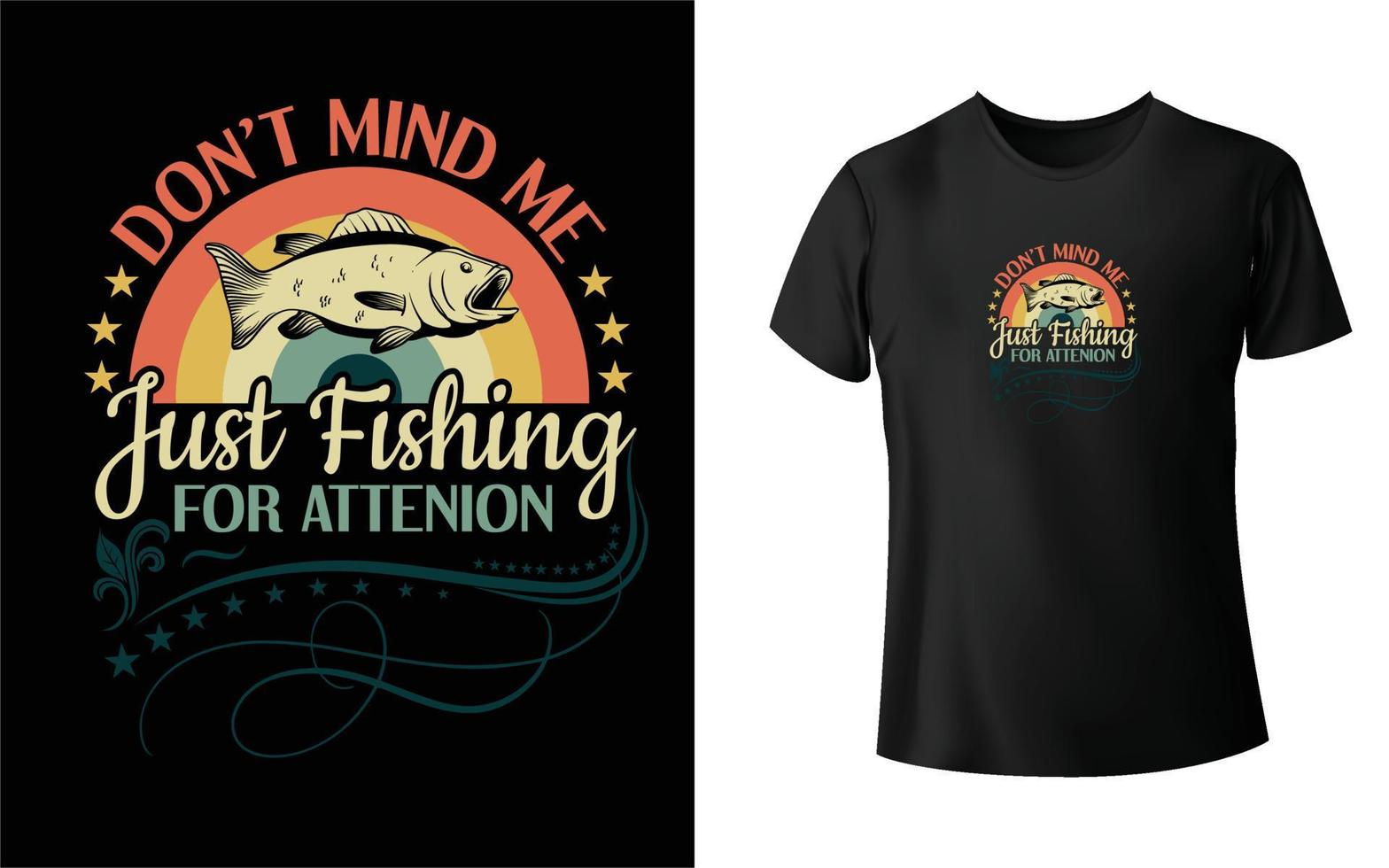 diseño de camiseta de pesca vector