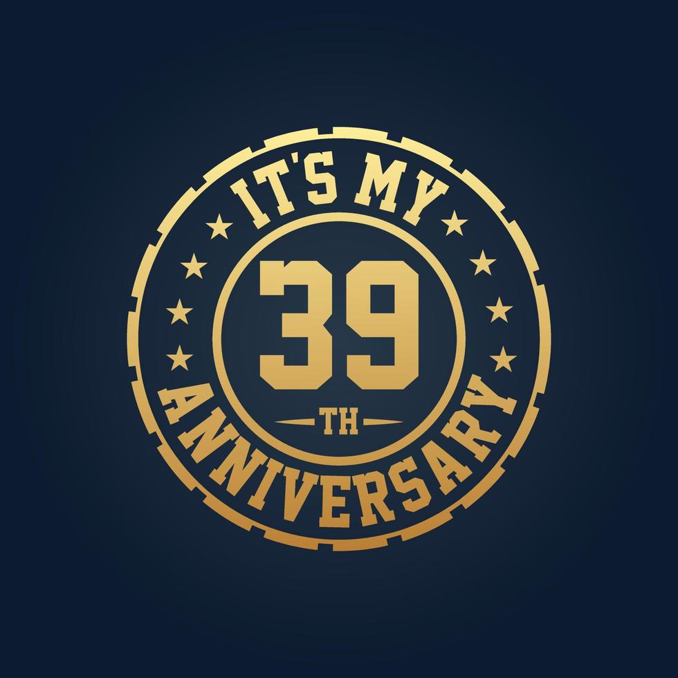 It's my 39th Anniversary, 39th Wedding Anniversary celebration vector