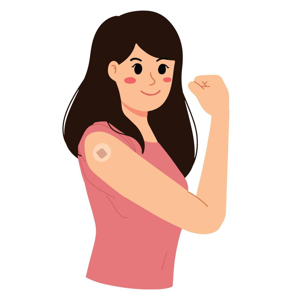 vaccinated woman concept illustration vector