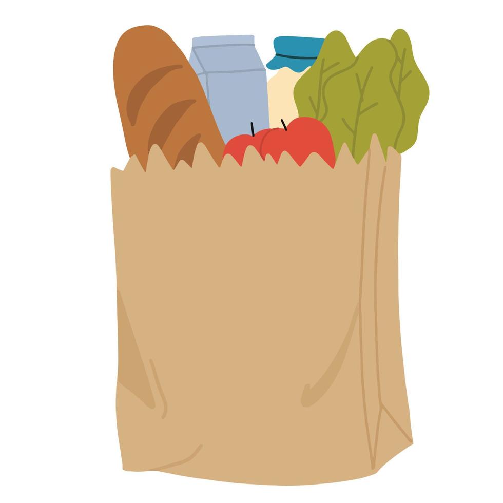 una bolsa de ilustración de comestibles vector