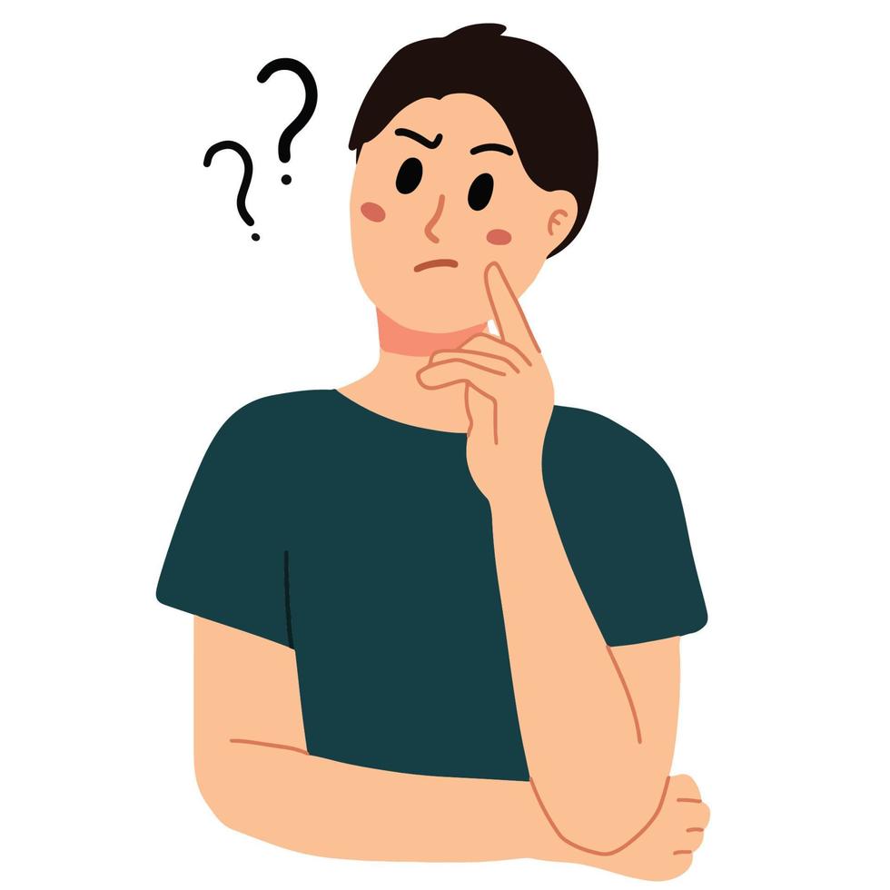 confused man with question mark illustration vector