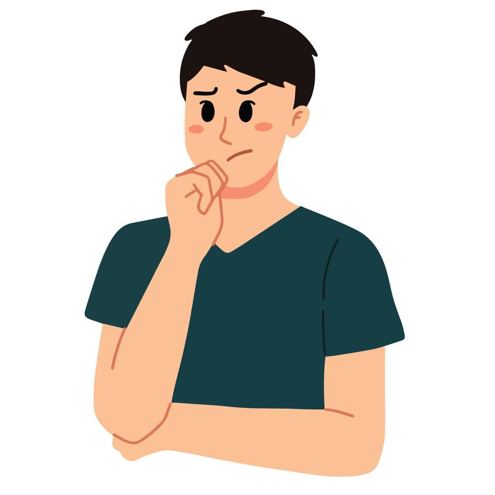 confused man illustration vector