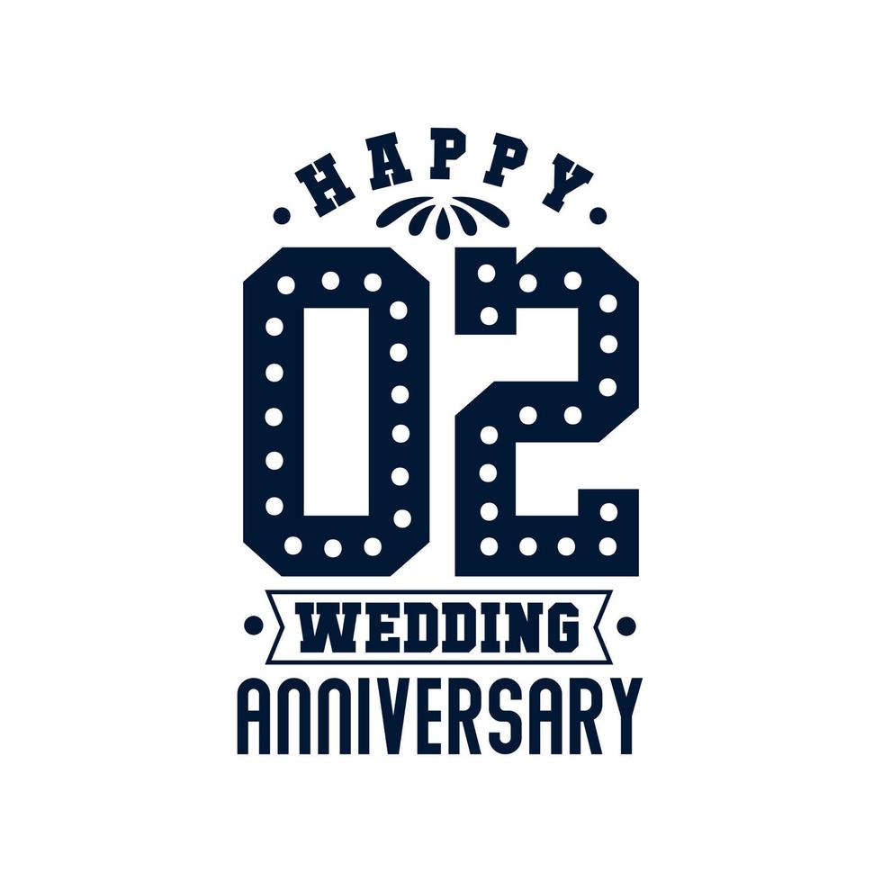 2 Anniversary celebration, Happy 2nd Wedding Anniversary vector