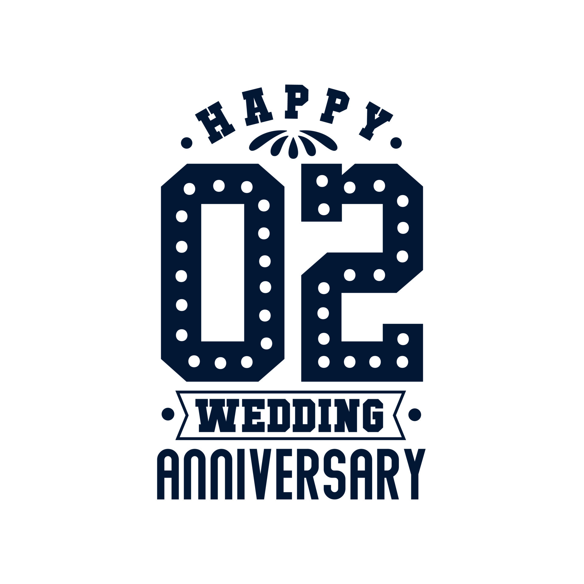2 Anniversary celebration, Happy 2nd Wedding Anniversary 9646470 Vector