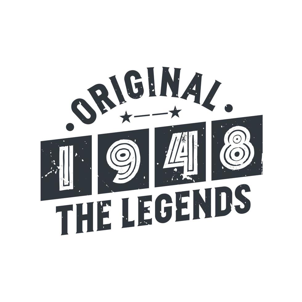 Born in 1948 Vintage Retro Birthday, Original 1948 The Legends vector