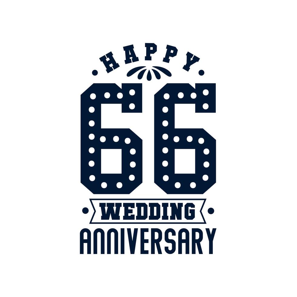 66 Anniversary celebration, Happy 66th Wedding Anniversary vector