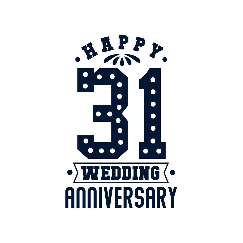 31 Anniversary celebration, Happy 32nd Wedding Anniversary vector