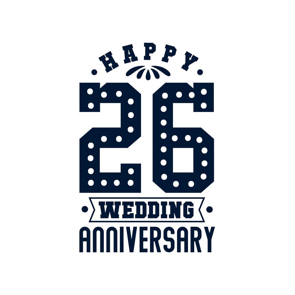 26 Anniversary celebration, Happy 27th Wedding Anniversary vector