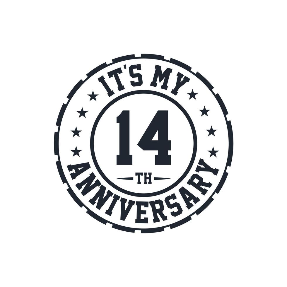 14th Wedding Anniversary celebration It's my 14th Anniversary vector