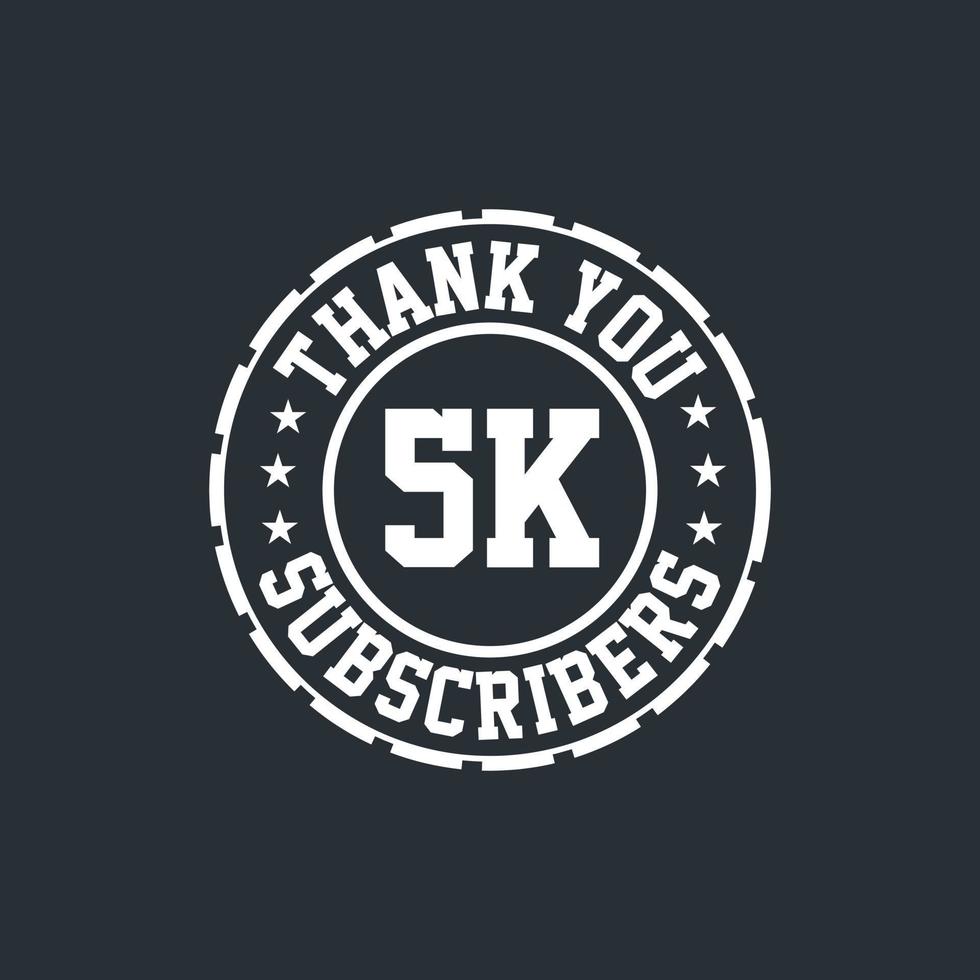 gracias celebración de 4000 suscriptores, tarjeta de felicitación para suscriptores sociales de 4k. vector