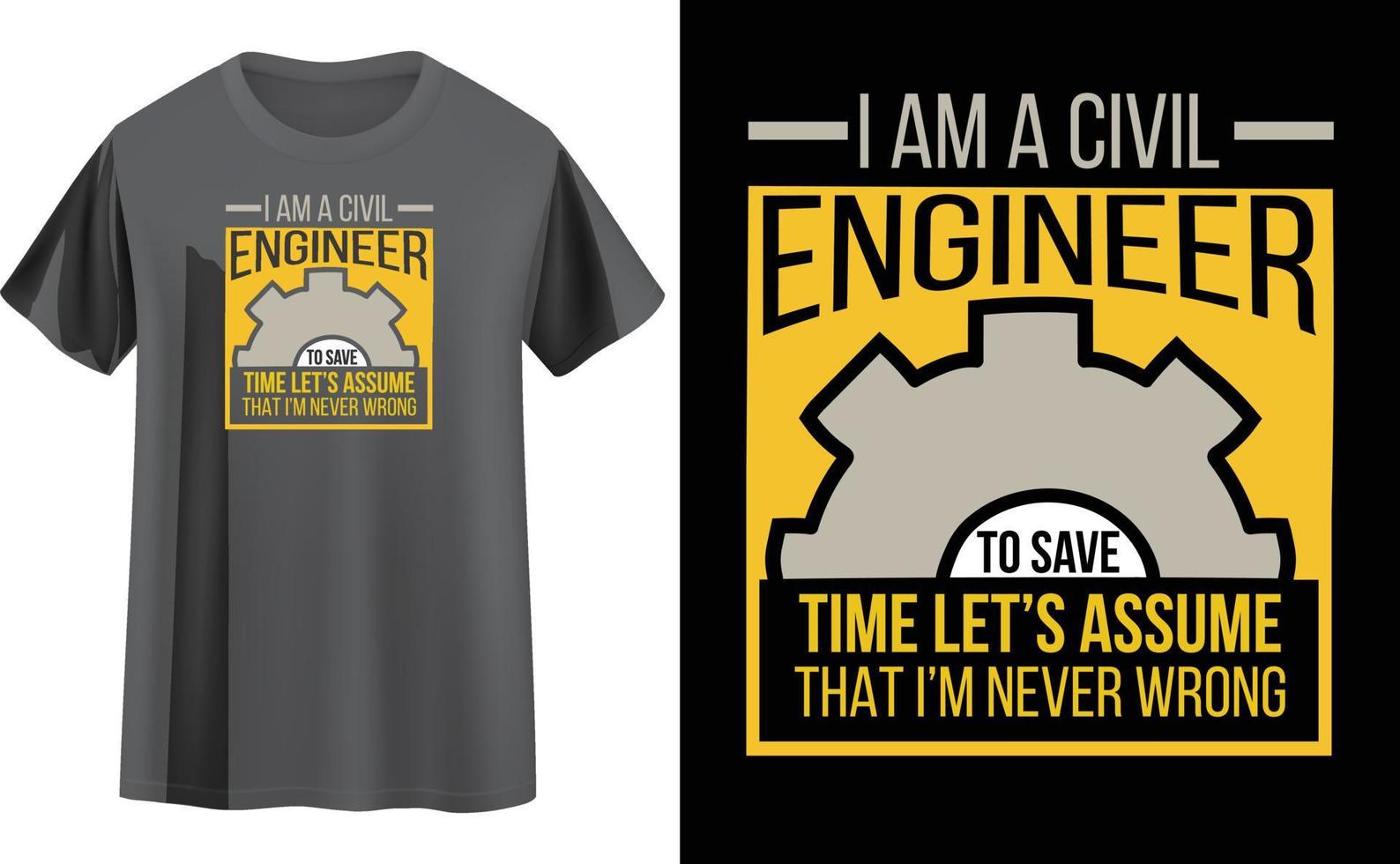 Engineer t shirt design vector