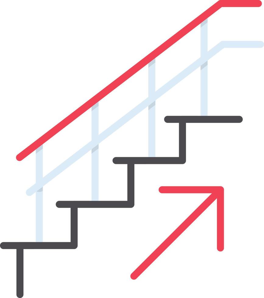 icono plano de escaleras vector