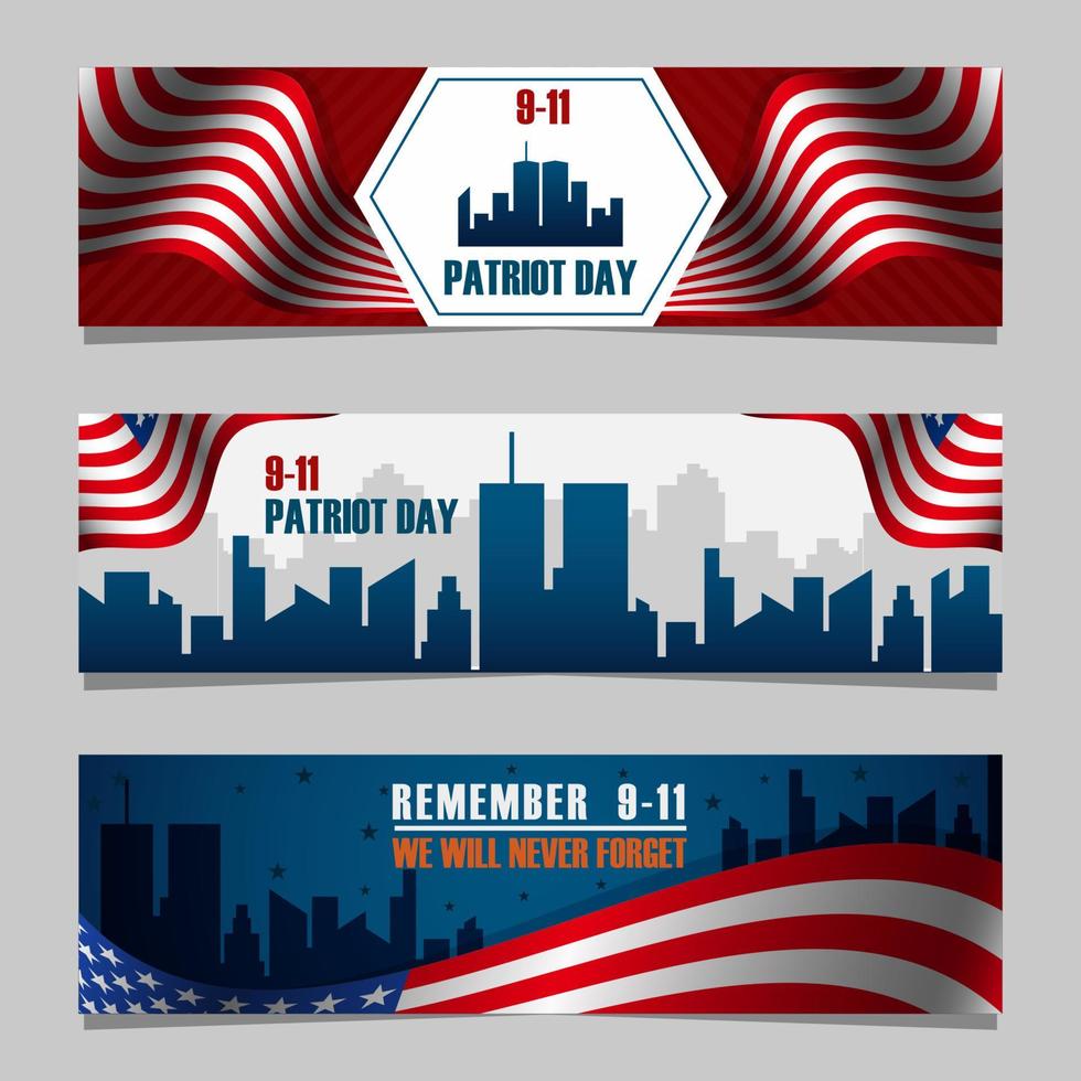 911 Patriot Day Banner vector