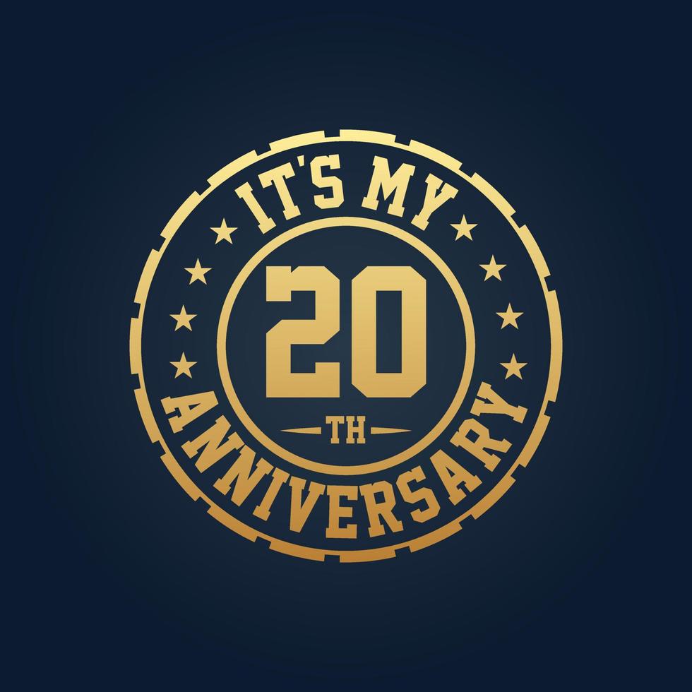 It's my 20th Anniversary, 20th Wedding Anniversary celebration vector