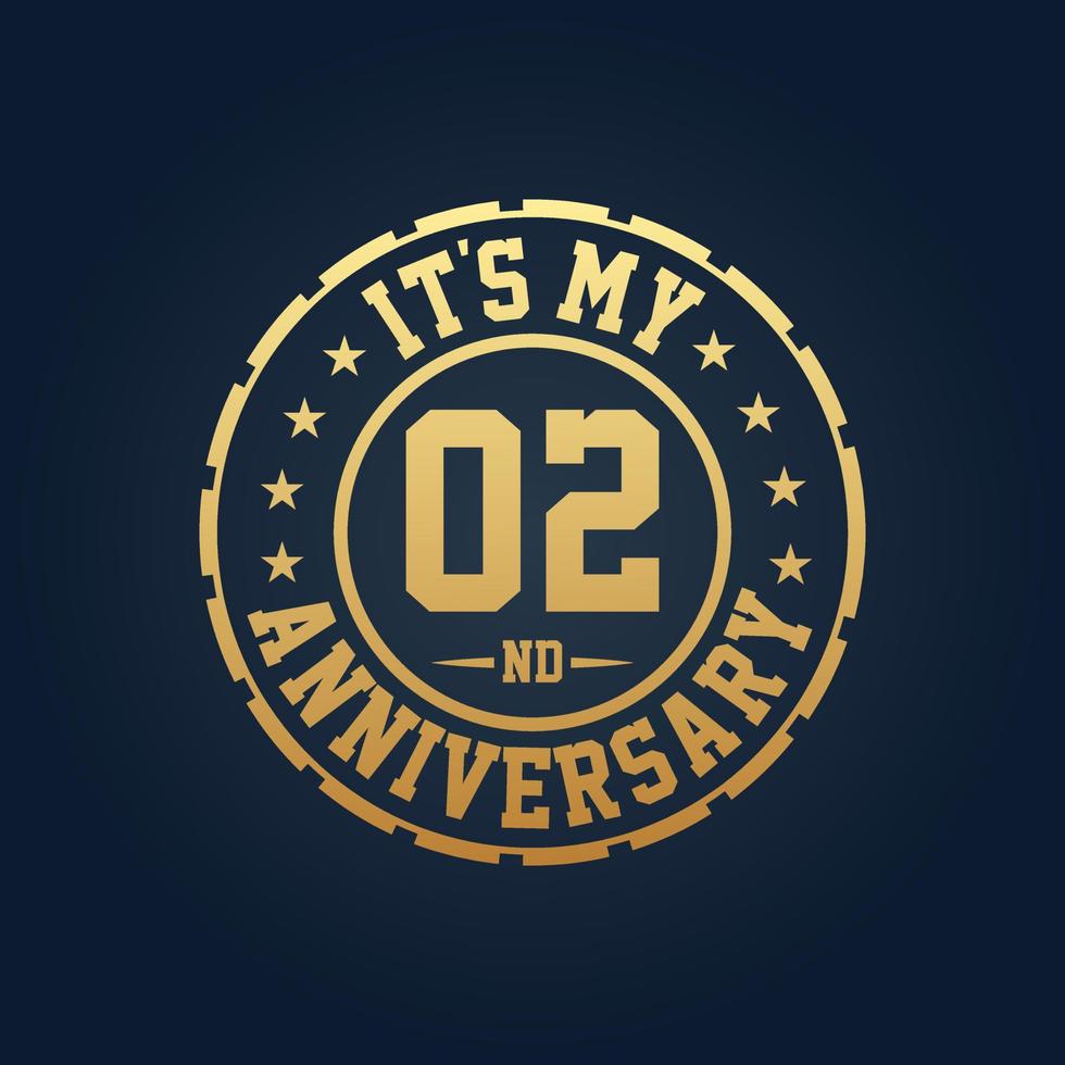 It's my 2nd Anniversary, 2nd Wedding Anniversary celebration vector