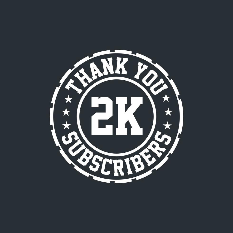 Thank you 1000 Subscribers celebration, Greeting card for 1k social Subscribers. vector