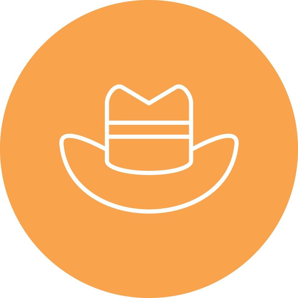 Cowboy Hat Line Circle Multicolor vector