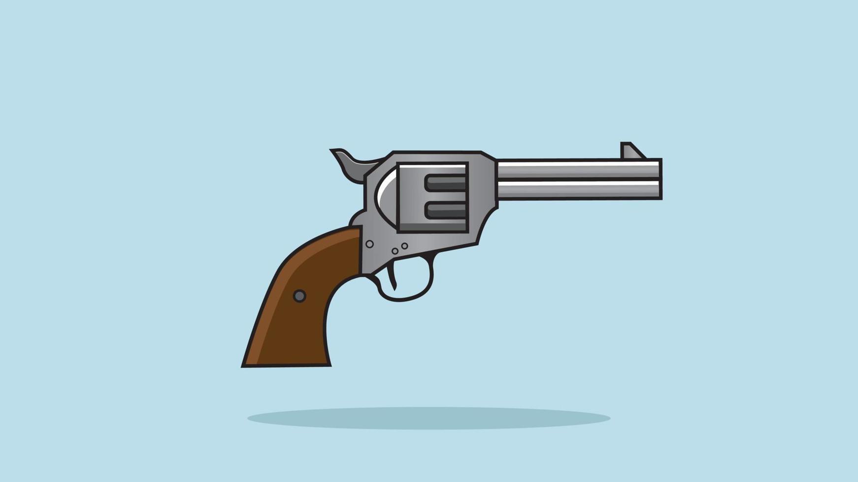 Ilustración de vector plano de revólver. clipart aislado de pistola negra. municiones de policía. pistola para defensa personal. arma de fuego de gángsters. arma portátil, equipo de protección