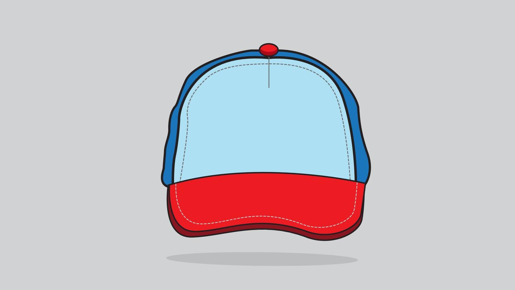 Ilustración de vector de vista frontal de sombrero de béisbol