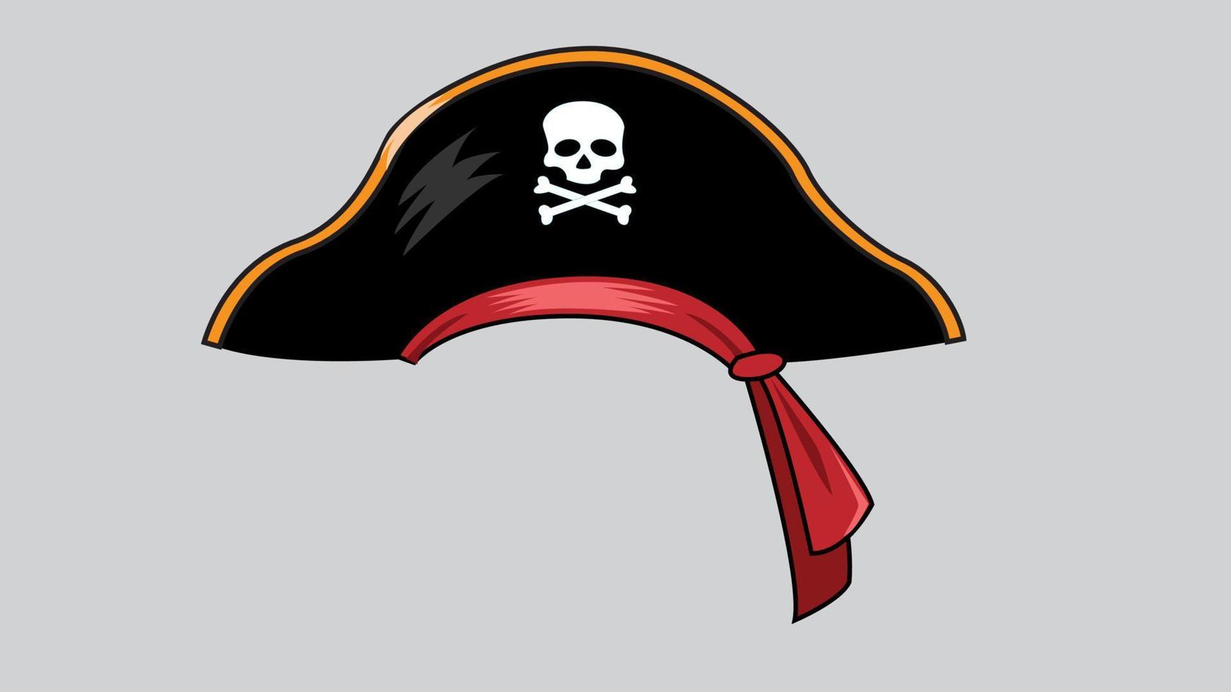 Pirate hat flat vector illustration