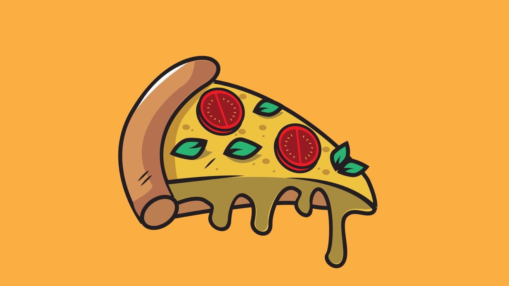 Ilustración de vector de rebanada de pizza italiana