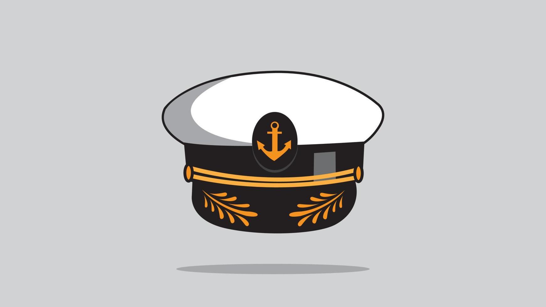 Ilustración de vector de sombrero de capitán o marinero