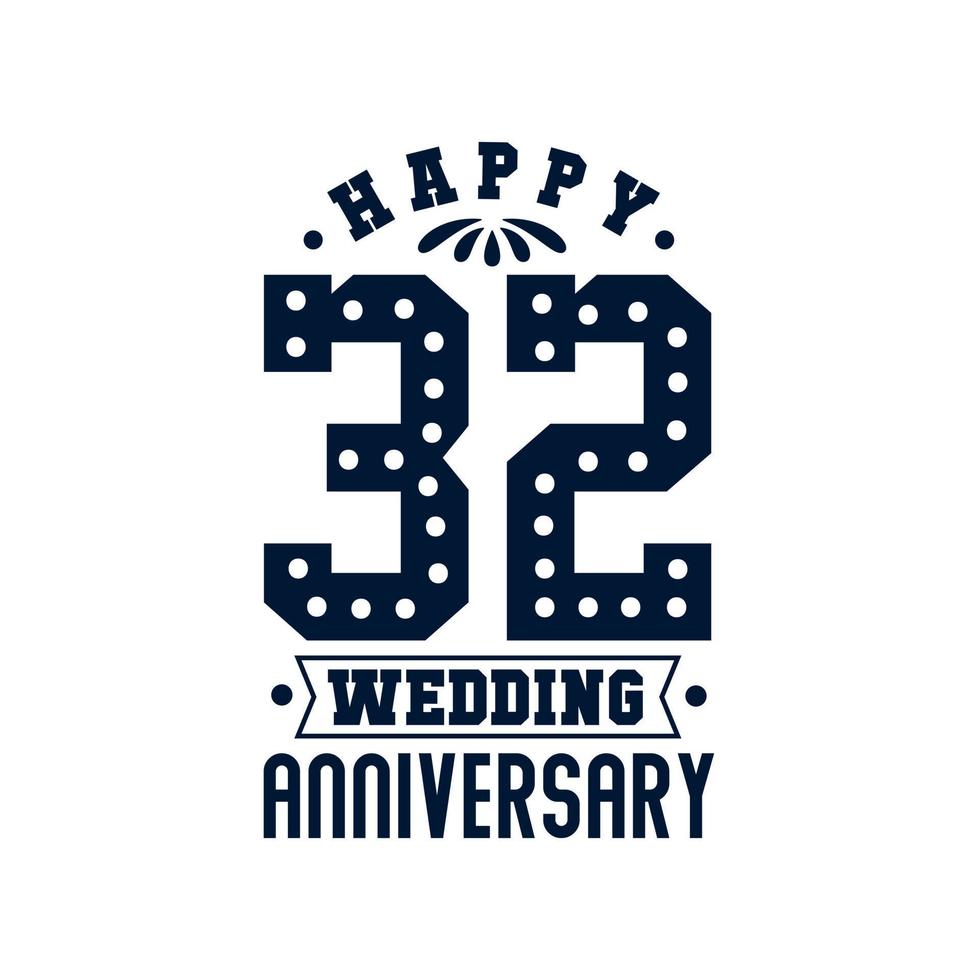 32 Anniversary celebration, Happy 33rd Wedding Anniversary vector