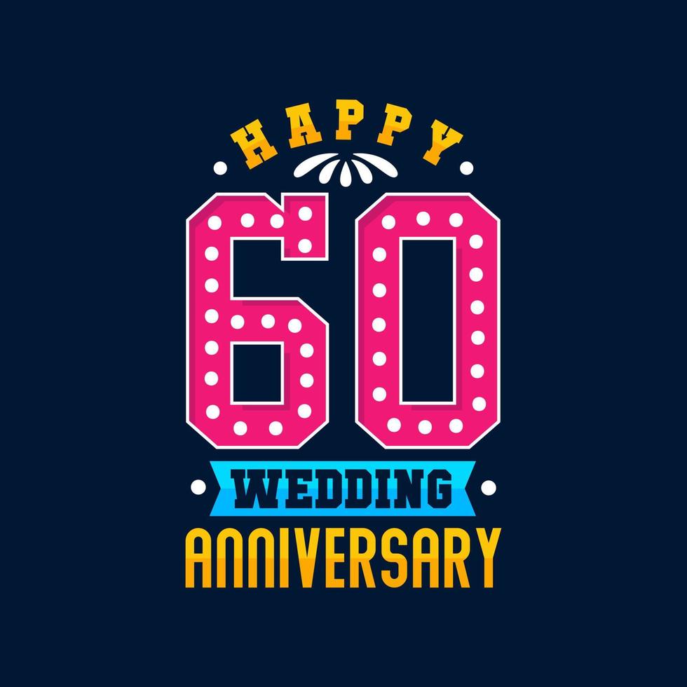 Happy 60th Wedding Anniversary celebration vector
