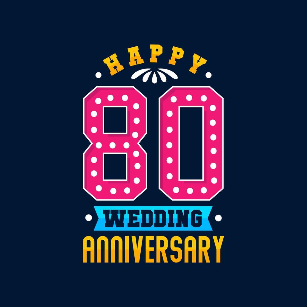 feliz celebración del 80 aniversario de bodas vector