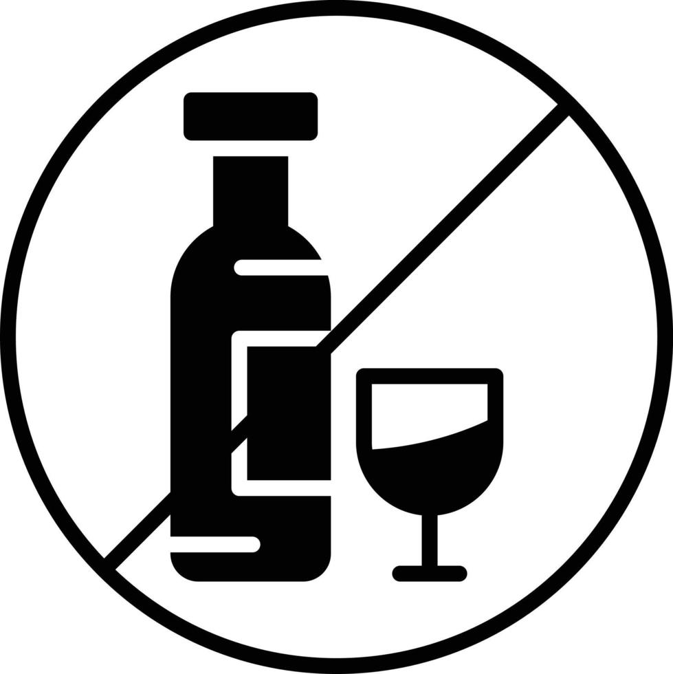 No Alcohol Glyph Icon vector