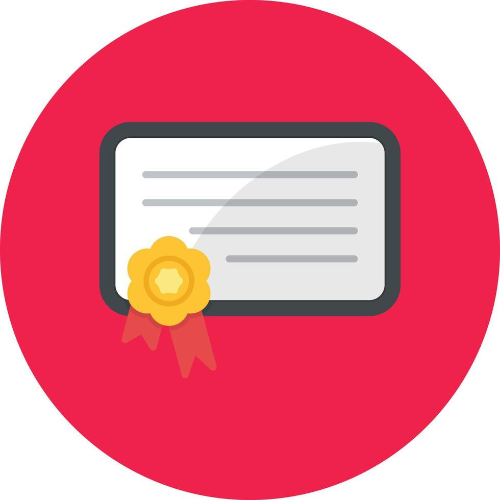 Digital Certificate Flat Circle vector