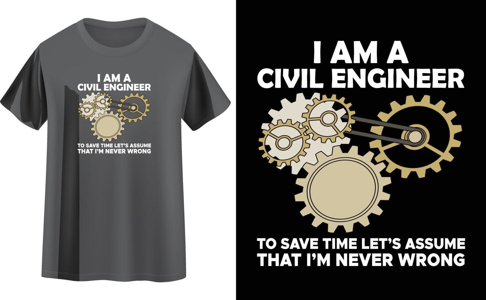 diseño de camiseta de ingeniero vector