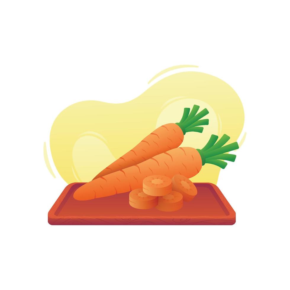 Realistic carrot illustration. carrot, carrot slice, carrot on a plate, vector