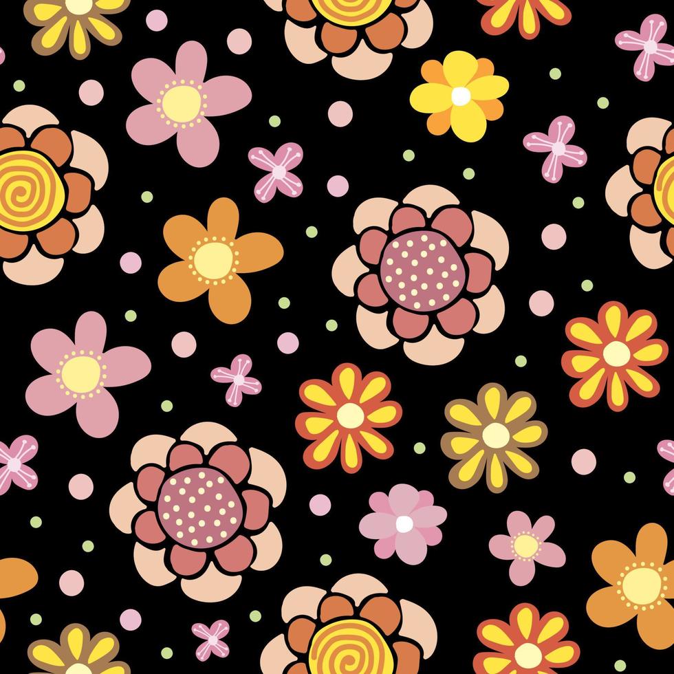 Seamless pattern of spring flowers. Digital scrap paper vector