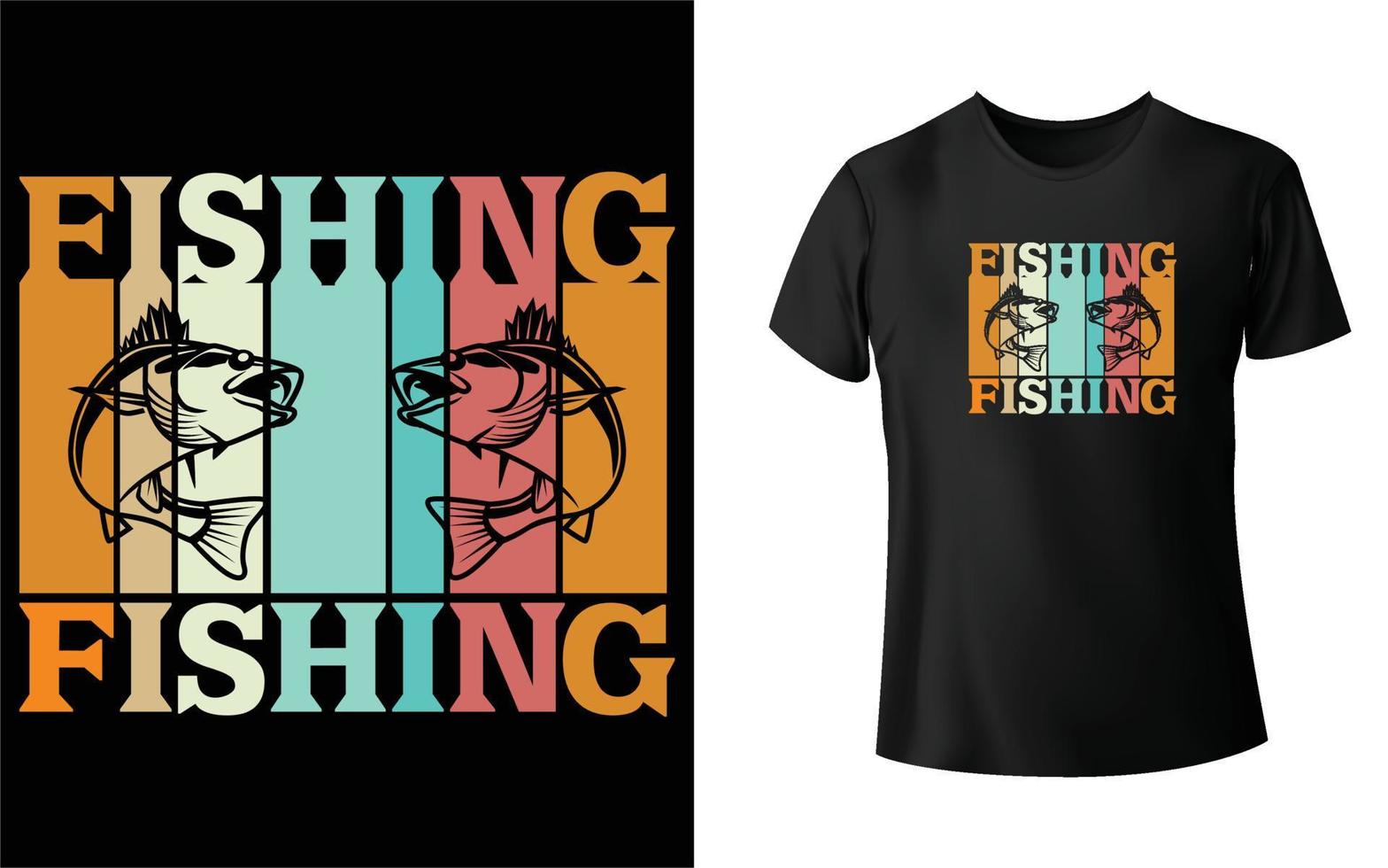 Fishing t shirt design vector