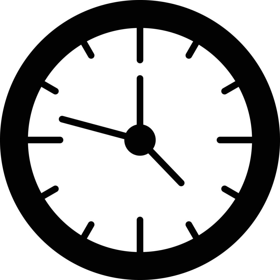 Wall Clock Glyph Icon vector