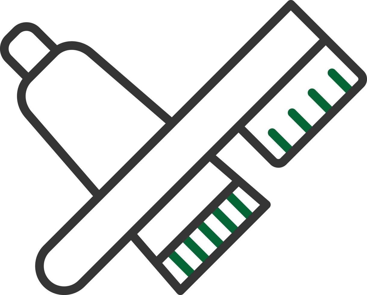 Toothbrush Line Two Color vector