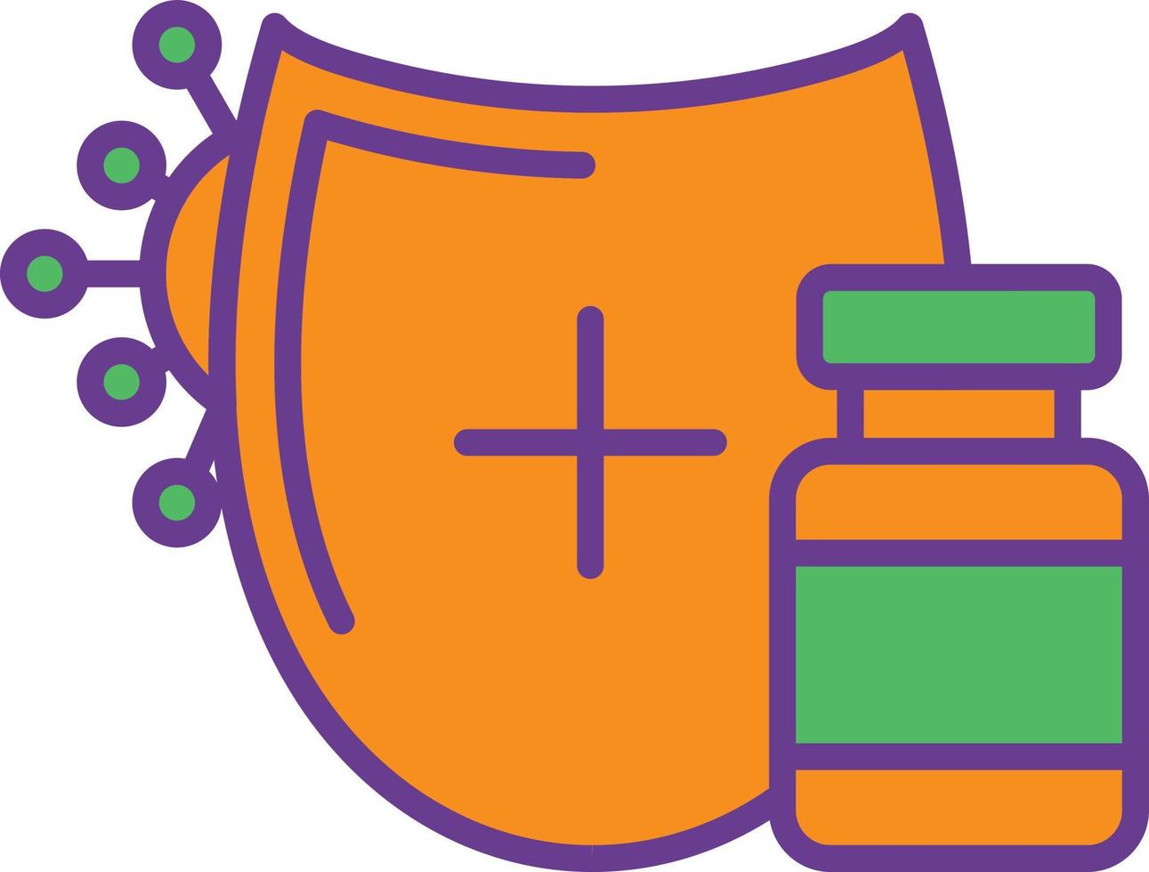 Shield Line Filled Two Color vector