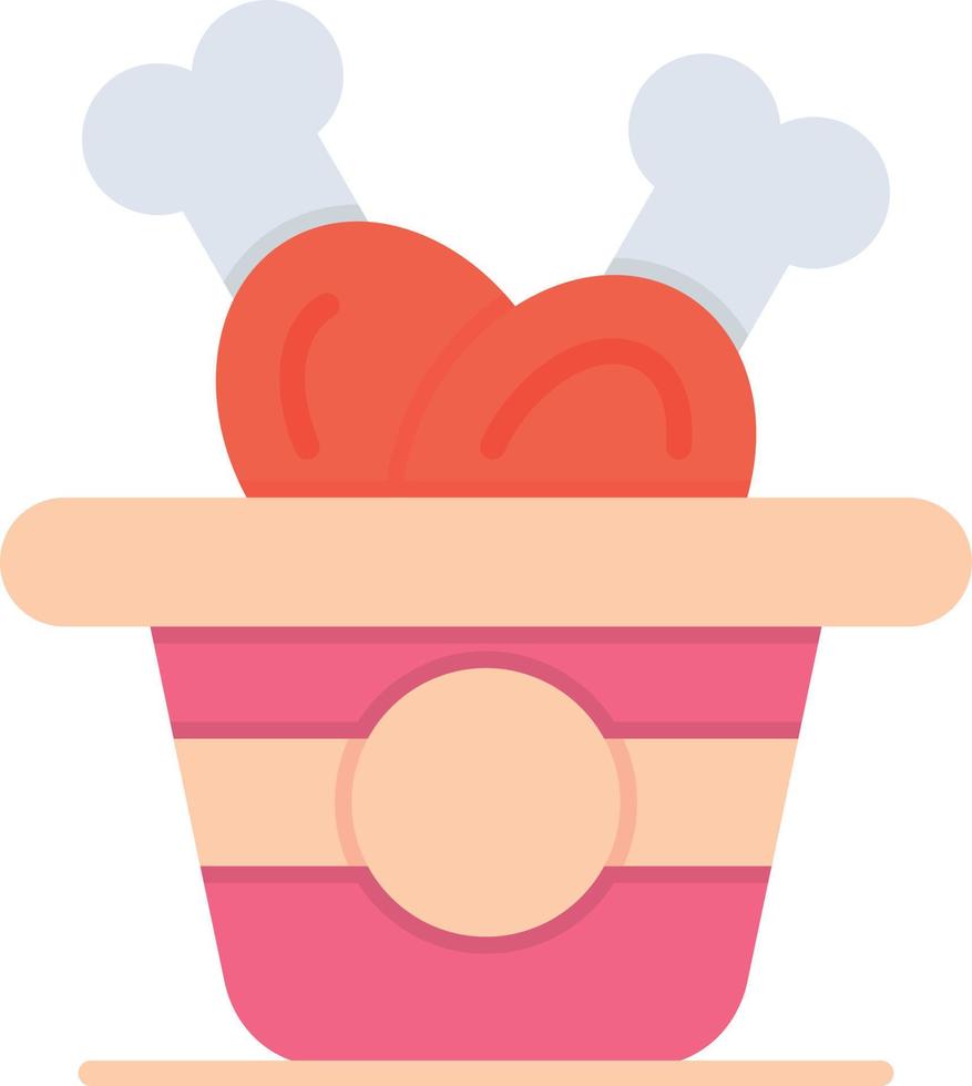 Chicken Bucket Flat Icon vector