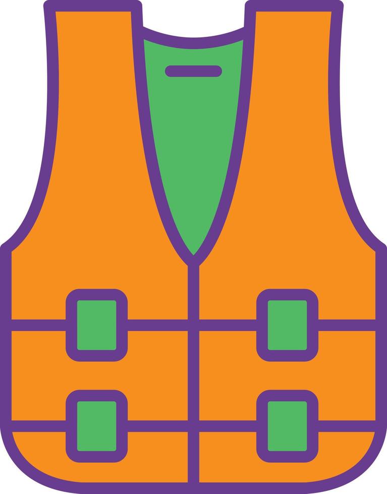 Life Vest Line Filled Two Color vector