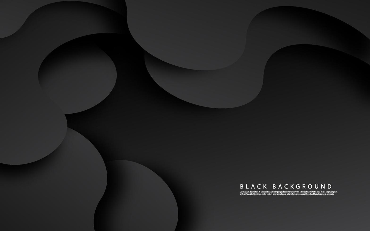 Abstract black wave shape background vector