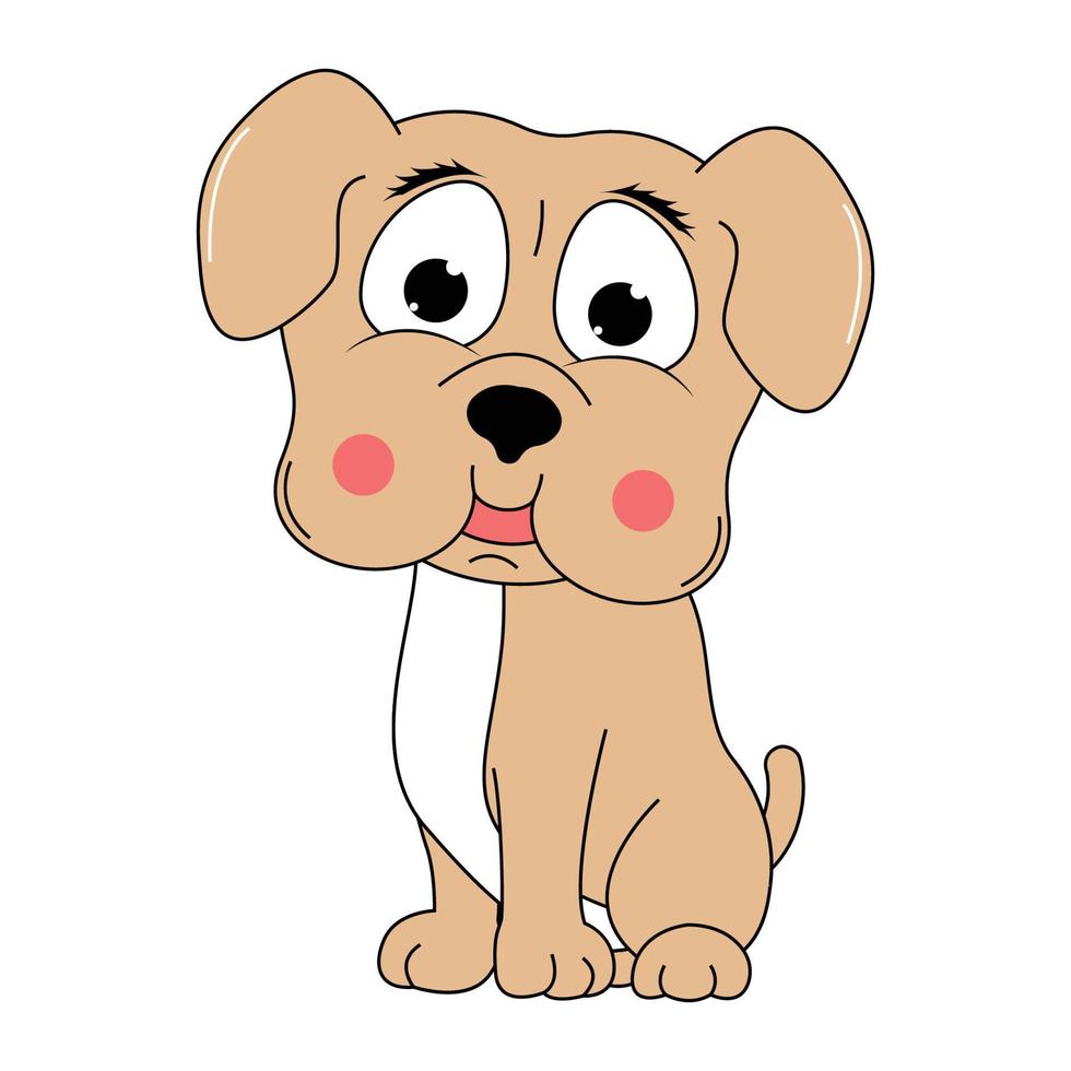 gráfico de dibujos animados de animales de perro lindo vector