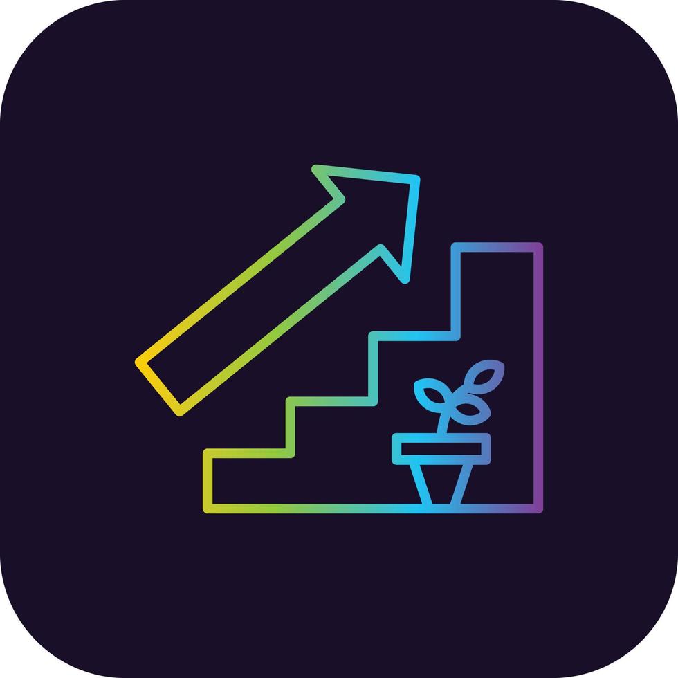 icono de gradiente de escaleras vector